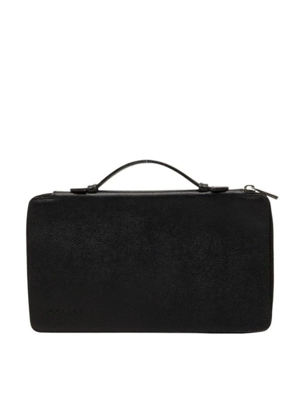 Celine Zip Around Wallet Second Black Leather